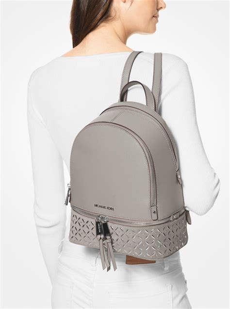 michael michael kors rhea medium embellished leather backpack|Michael Kors rhea backpack large.